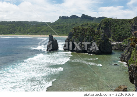 Viewing the Oishi Ray mountain direction from Cape Hedo, Okinawa main island northernmost tip 22369169