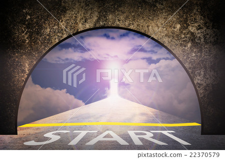 Business concept way to success and start text on the road 22370579