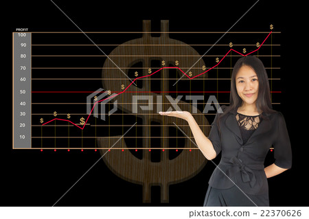 Asian business women presenting something on profit diagram Asian business women presenting something on profit diagram 22370626