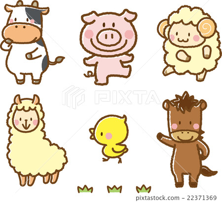動物插圖素材集 牧場 插圖素材 圖庫