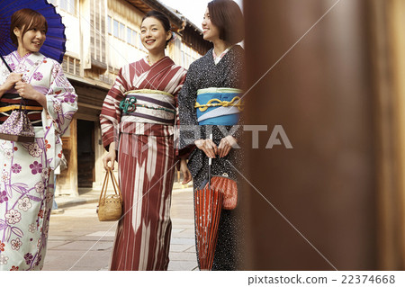Women sightseeing by kimono Women sightseeing by kimono 22374668