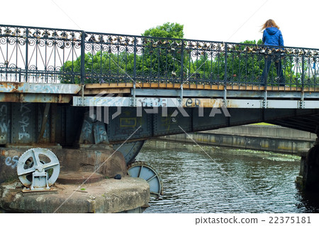 Locks of love on Medovy Bridge. Kaliningrad.Russia 22375181