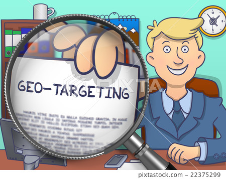 Geo-Targeting through Lens. Doodle Concept. - Stock Illustration ...