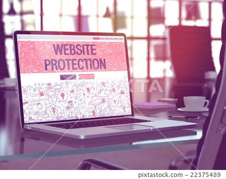 Laptop Screen with Website Protection Concept. Laptop Screen with Website Protection Concept. 22375489