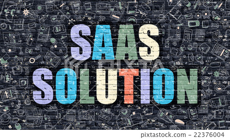 SAAS Solution Concept. Multicolor on Dark 22376004