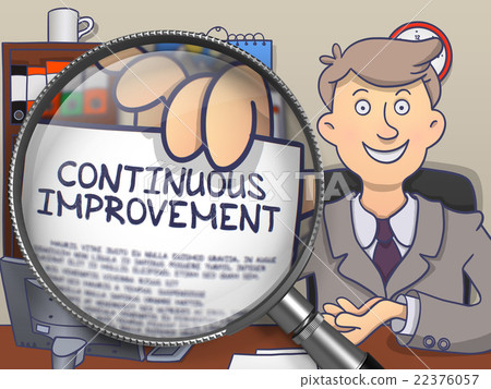 Continuous Improvement through Magnifier. Doodle 22376057