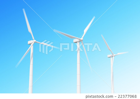 wind turbine in motion on skiy background. 3d 22377068