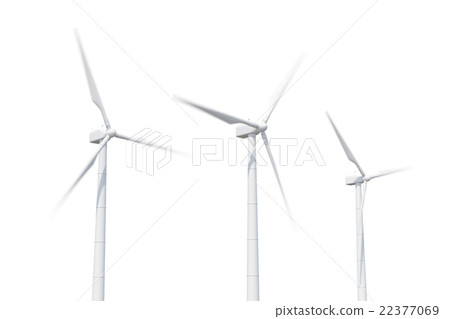Wind turbine in motion isolated on white Wind turbine in motion isolated on white 22377069