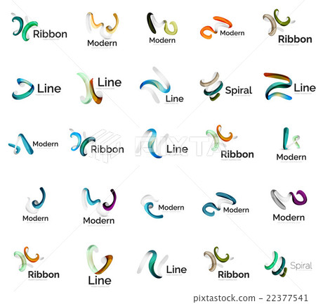 Set of abstract ribbon logo icons - Stock Illustration [22377541] - PIXTA