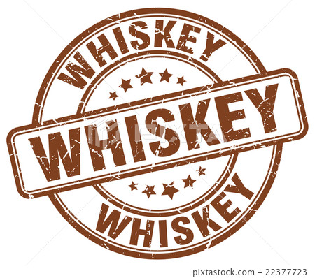 whiskey brown grunge round vintage rubber stamp - Stock Illustration ...