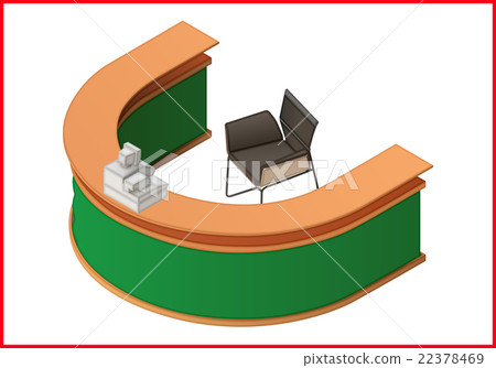Reception flat isometric 3d illustration Reception flat isometric 3d illustration 22378469