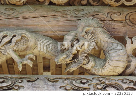 Shinshu Azumino's old temple Yuukufuji's Yakushido Kiso Yoshinaka's founding Tachikawa's sculpture sculpture dragon sculpture 22380133