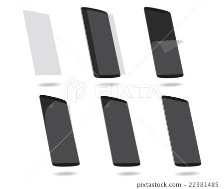 smart phones protection film on screen set steps 22381485