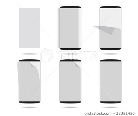 smartphones display with protector glass set 22381486