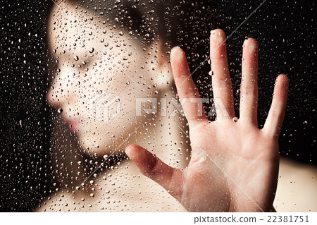 Lonely women with outstretched hand 22381751