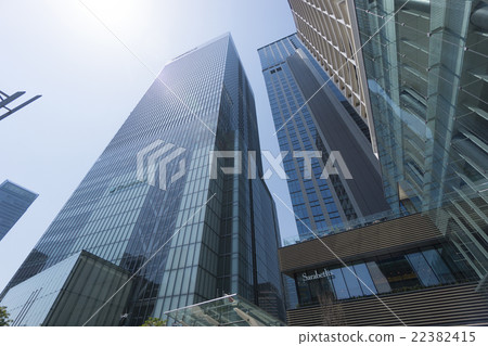 Tokyo city scenery Tokyo station front Yaesu mouth office building Station building looking up to skyscraper building 22382415