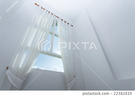 white curtain window in the modern house 22382810