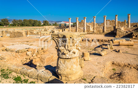 Roman columns in Paphos Archaeological Park - 22382817