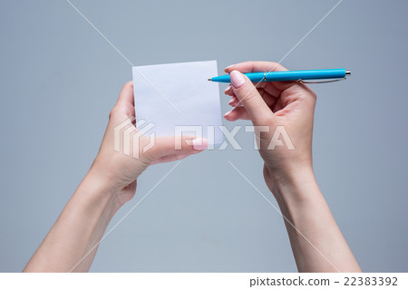 The notepad and pen in female hands The notepad and pen in female hands 22383392