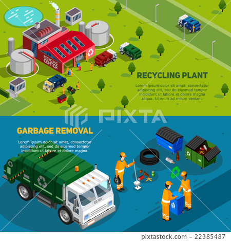 Isometric Garbage Banners 22385487