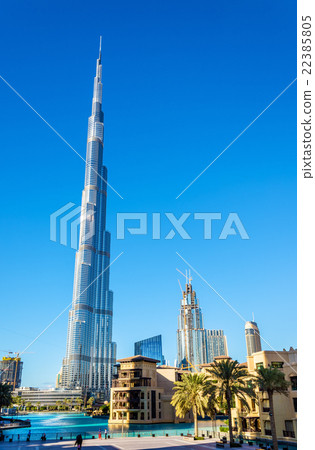 View of Burj Khalifa tower in Dubai, the UAE View of Burj Khalifa tower in Dubai, the UAE 22385805