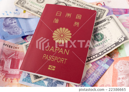 日本護照和世界貨幣 日本護照和世界貨幣 22386665