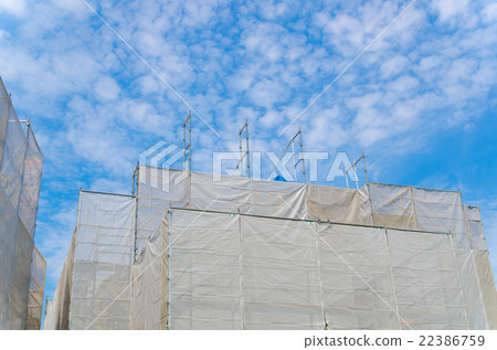 Mesh sheet at construction site 22386759