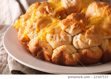Homemade monkey bread with cheese macro 22387537