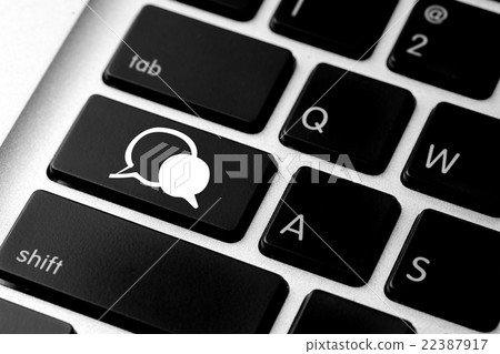 Social media icon on computer keyboard 22387917