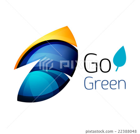 Abstract eco leag logo design made of color pieces 22388048