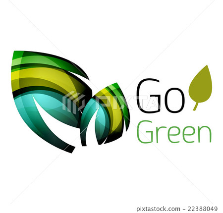 Abstract eco leag logo design made of color pieces Abstract eco leag logo design made of color pieces 22388049