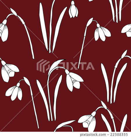 Seamless pattern with snowdrops 22388335