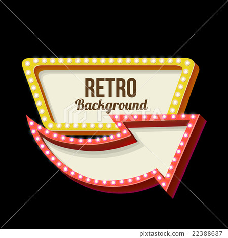Night retro sign with lights Night retro sign with lights 22388687