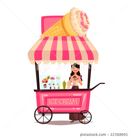 Mobile street seller with ice cream 22388691