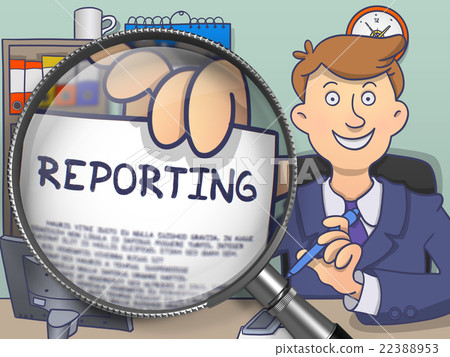 Reporting through Lens. Doodle Concept. 22388953