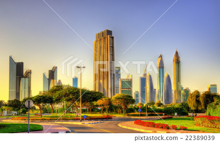 View of skyscrapers in Downtown Dubai - UAE 22389039