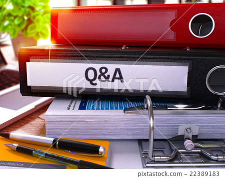 Black Office Folder with Inscription Question and 22389183