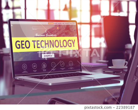 Geo Technology Concept on Laptop Screen. Geo Technology Concept on Laptop Screen. 22389187