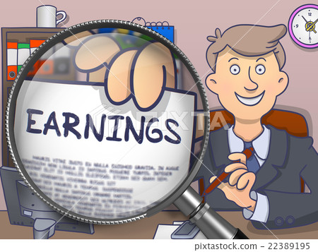 Earnings through Magnifying Glass. Doodle Style. Earnings through Magnifying Glass. Doodle Style. 22389195