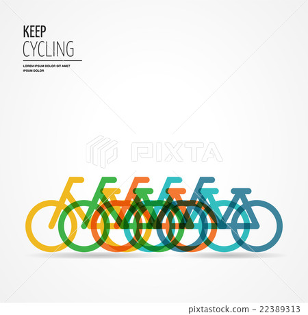 Stock Illustration: Colorful bicycle poster