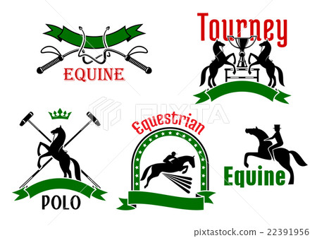 Equestrian tournament, polo or equine club symbol 22391956