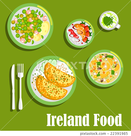 Rich meaty dishes of irish cuisine flat icon Rich meaty dishes of irish cuisine flat icon 22391985
