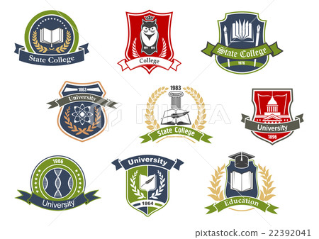 University and college school retro heraldic icons 22392041