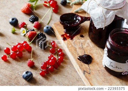 Berries jam on the table Berries jam on the table 22393375