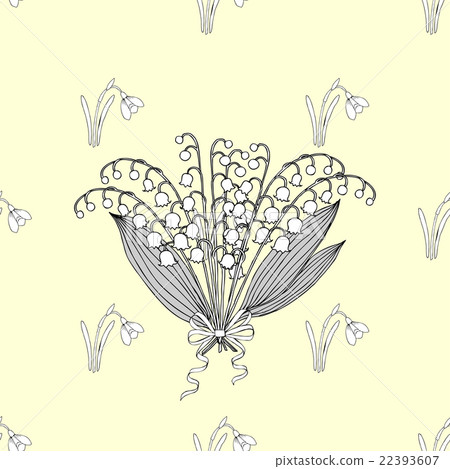 Seamless pattern with snowdrops 22393607
