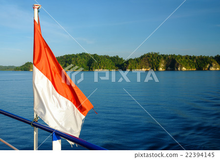 Indonesian flag on the ferry 22394145