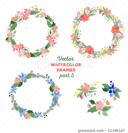 Floral watercolor wreaths, frames, bouquets Floral watercolor wreaths, frames, bouquets 22396167