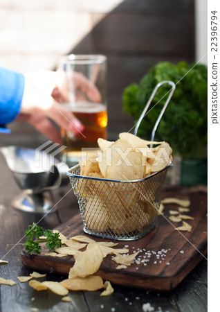 Crispy potato chips 22396794