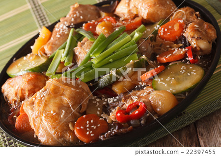 Korean food braised chicken with vegetables 22397455