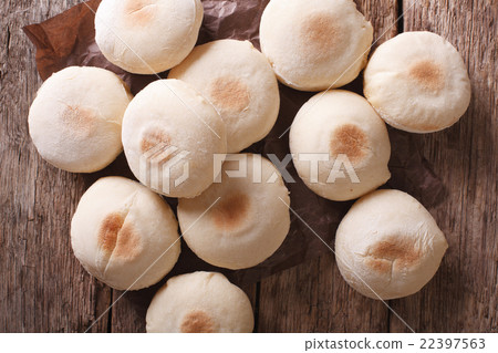 Traditional Moroccan batbout small bread close-up 22397563